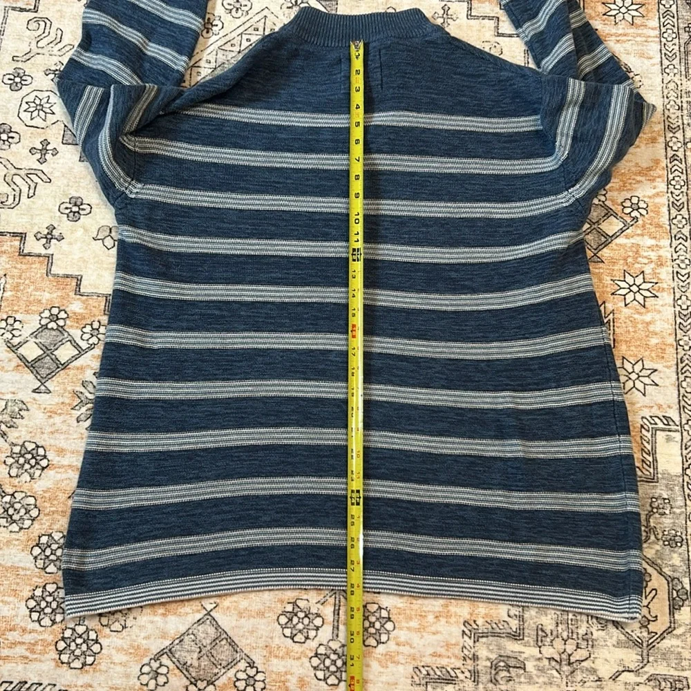 ECOTHS XXL 💯 cotton  stripe sweater with button collar—fair trade!